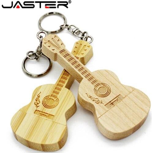 JASTER (over 1 PCS free LOGO) guitar shaped pen drive wooden music usb flash drive memory Stick pendrive 4GB 8G 16GB 32GB 64GB