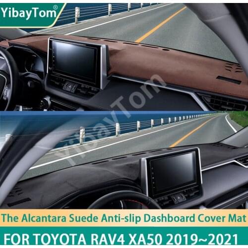 High Rank Durable Alcantara Suede Dashboard Anit-slip Anti-UV Cover mat For Toyota Rav4 XA50 2019-2021 RAV 4 50 accessories