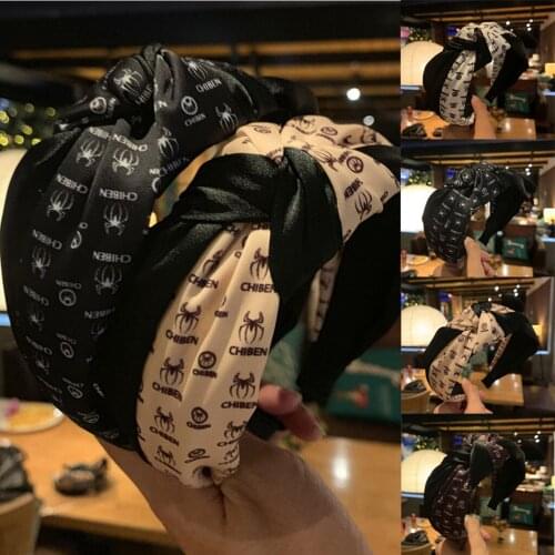 New Fashion Women Print Patchwork Tie Hairband Hairpin Head Hoop Knot Hair Headband Woven Bangs Clip HairBand