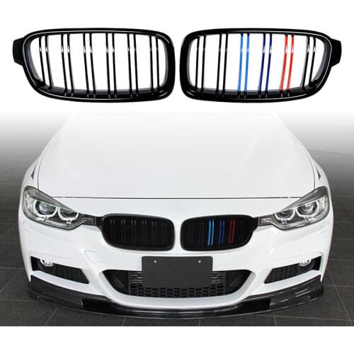 1 Pair Gloss Black/M Color Car Front Kidney Grille Racing Grilles For BMW 3Series F30 F31 F35 2012-2018 Auto Accessories