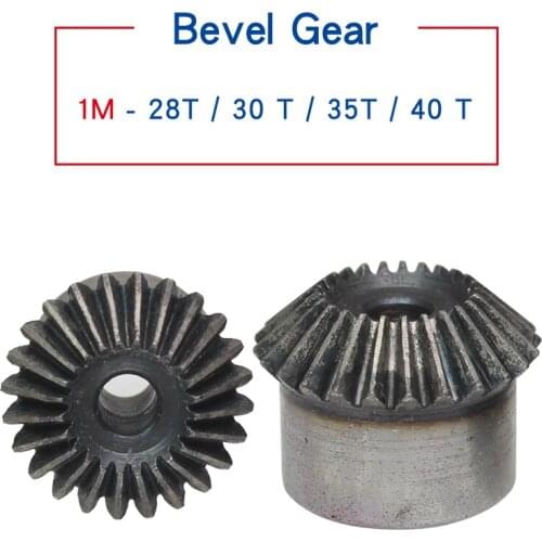 1 Piece Bevel Gear 1M28T/30T/35T/40T Gear 90 Degrees Meshing Angle Carbon Steel Transmission Ratio 1:1 Transmission Parts