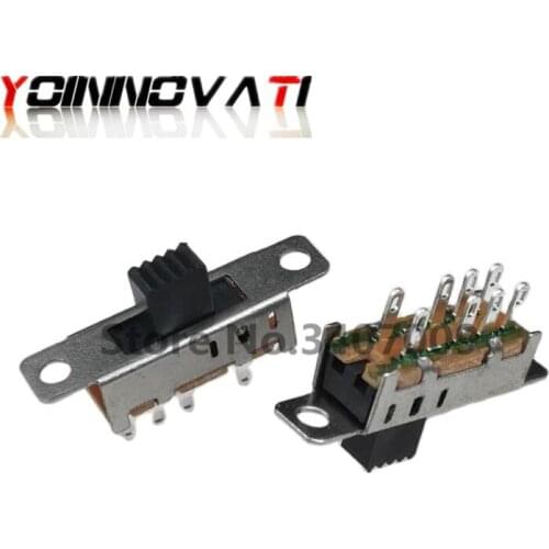 100PCS SS23E04 SS-23E04 Double Toggle Switch 8 Pins 3 Files 2P3T DP3T Handle High 5mm Small Slide Switch