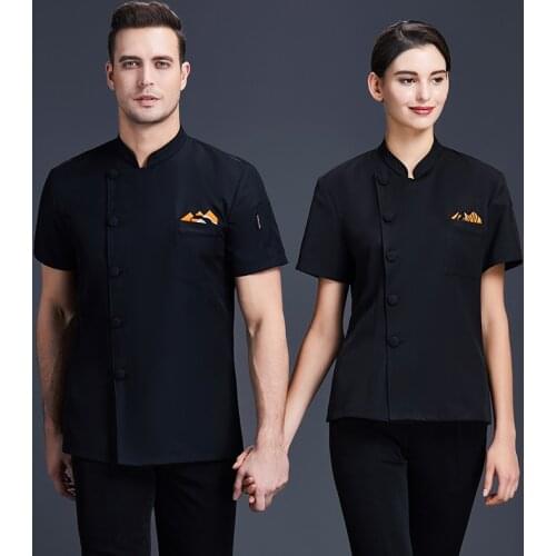 2021 New Short Sleeve Chef Uniform Unisex Kitchen Jackets Bakery Hotel Catering Restaurant Cook Coat Cooking Pastry Work Wear