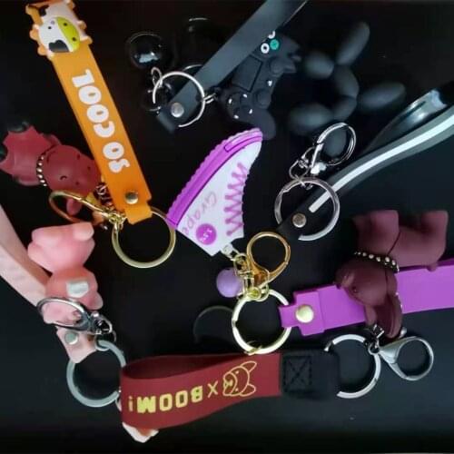 3pcs/Lot Cartoon silicone Pikachu PVC doll cute bag pendant car key chain pendant small gift key chain