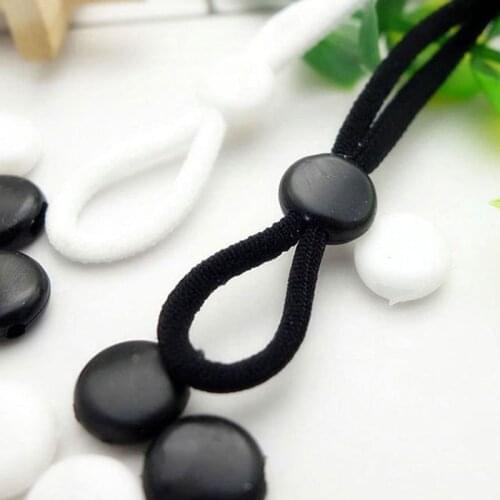 50Pcs Mouth Mask Elastic Band Adjustable Buckle Stretch String Adjuster Cord Locks Toggles Drawstrings Accessory E56C