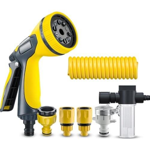 Automatic Water Guns High Pressure Car Washer Patio Cleaner Garden Watering Jet Self Coiling Hose Adjustable Hose Nozzle