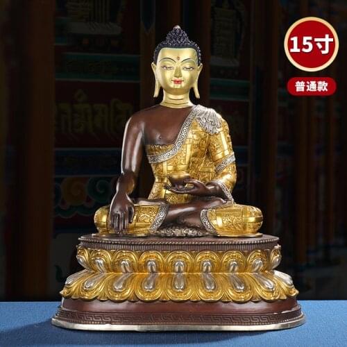 45cm large Buddhism Gilding Buddha statue Asia Tibet HOME temple altar bless safe healthy luck Sakyamuni Amitabha Bronze Buddha