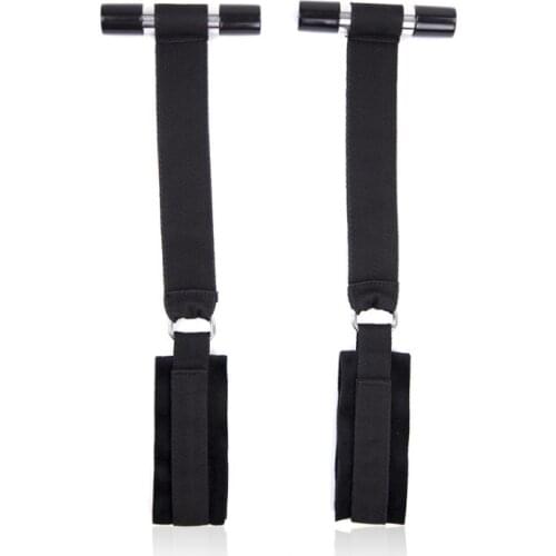 Black Plush Bondage Fun Tied Hands Iron Tube Hanging Door Fixed Simple Handcuffs Women