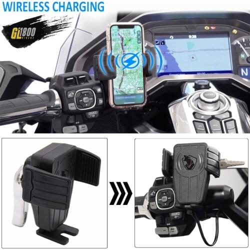 Wireless Fast Charging For HONDA Gold Wing GL 1800 F6B GL1800 DCT 2018-2021 2019 Motorcycle GPS Phone Holder Navigation Bracket