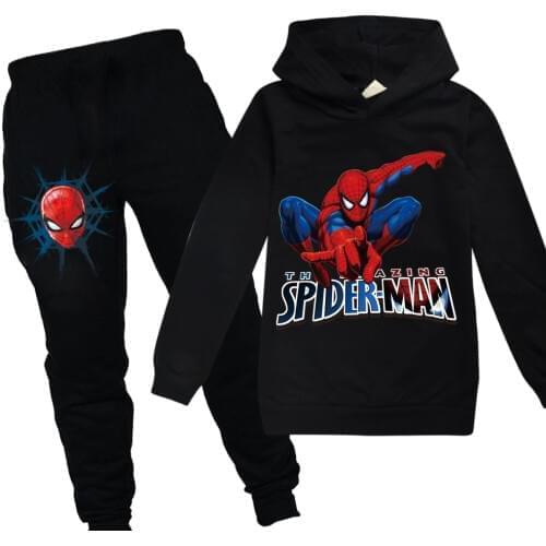 Disney Kids Boys Girls Hoodies Pants Suit Cartoon Spiderman Childrens Clothing Sweatshirts Casual Fashion Pullover Jogging Pant
