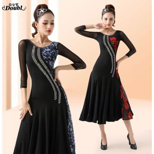 DOUBL high quality Modern waltz Skirt Dresses New Standard stage Competition Skirt Performing Dresses Practice women adlut