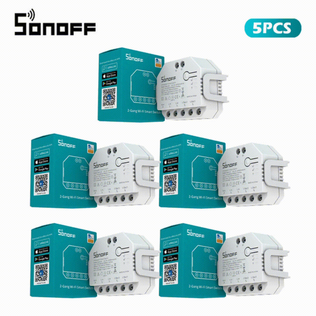 SONOFF DUALR3 2 Gang Dual Relay Module DIY MINI Smart Switch Power Metering Control Via EWeLink App Alexa Google Smart Home