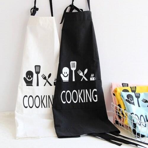Apron, cotton painting clothes, kitchen work clothes, baked polyester cotton apron