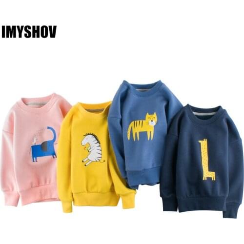 Fleece Winter Girls Boys Sweatshirt For Kids Sweatshirts Long Sleeve Cartoon Baby Boy Girl Sweat Shirt Toddler Children Clothes