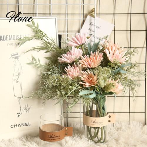 Flone 47cm crab claw chrysanthemum simulation flower home decoration wedding bouquet plant artificial flower wall fake flowers