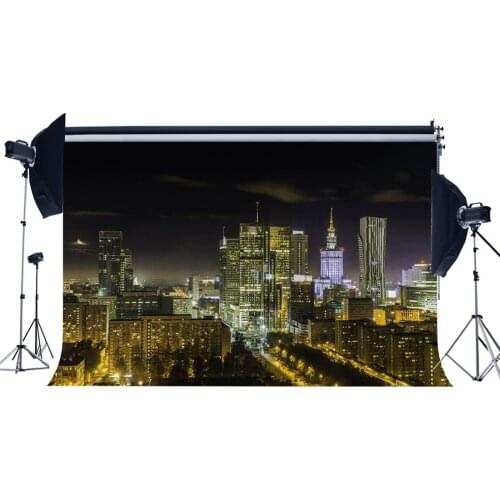 New York City Night View Backdrop Skyscraper Bokeh Shining Lights Romantic Interior Wall Decoration Background