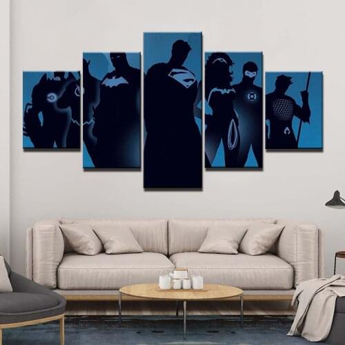 HD Prints 5 Panels Canvas Prints Painting American Super Hero Wall Art Picture for Living Room Wall Decor Home Decoration