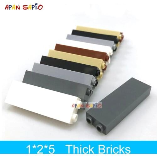 10pcs DIY Building Blocks Thick Bricks 1x2x5 Dots Educational Creative Plastic Toys for Children Kids Gifts Compatible With 2454