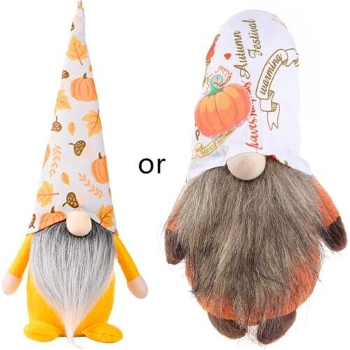 Faceless Doll Fall Autumn Gnome Maple Leaf Swedish Nisse Tomte Elf Dwarf Thanksgiving Day Decorations