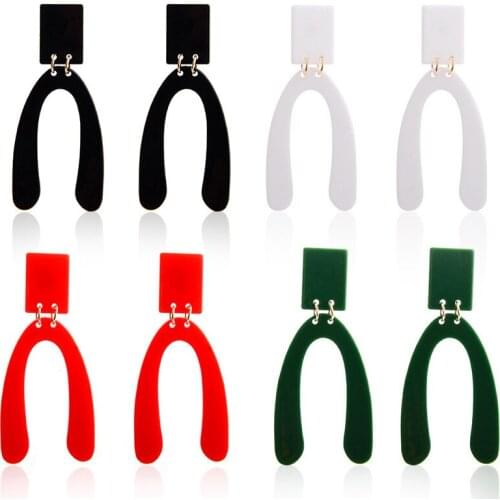 Fashion Simple Cross Archway Geometric Acrylic Drop Earrings for Women Exaggerated Female Dangle Ear Jewelry Party Girl Gifts