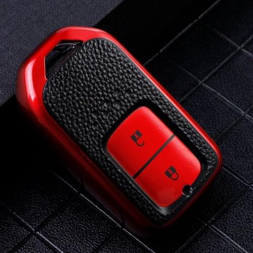 Fashion Style Leather TPU Car Key Case Cover For Honda Vezel City Civic Jazz BRV BR-V HRV 2 Buttons Smart Remote Fob