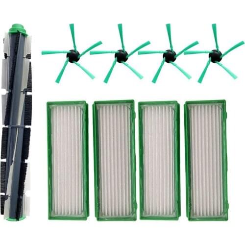 Replacement Kit for Vorwerk Kobold VR200 VR300 Vacuum Cleaner Spare Parts Main Roller Brush Spin Brush and Hepa Filter