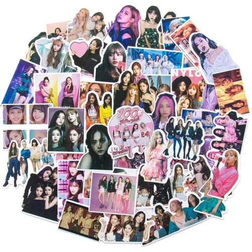 10 / 30 / 50pcs popular black pink womens group graffiti sticker trunk suitcase notebook f waterproof sticker wholesale