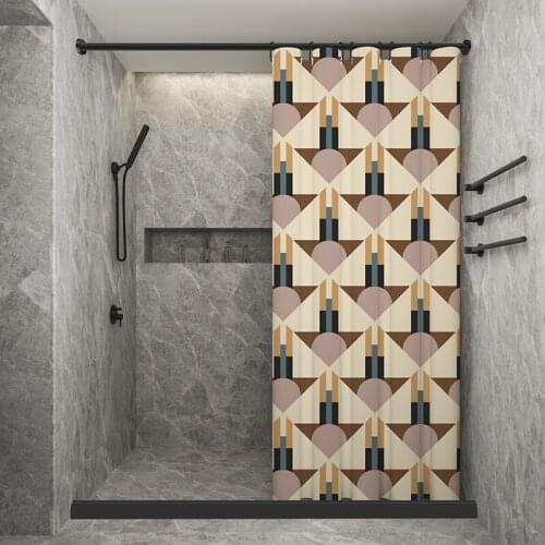 Not in/Tile Pattern Hook Style Shower Curtain,99.9%Waterproof,Bathroom Thicken Mildewproof Fabric,Customizable Home Curtains NEW