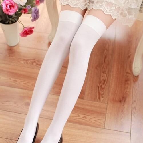 1Pair Mini Women Girls Fashion School Student Socks Spring Summer Opaque Kawaii Cute Socks Over Knee Thigh High Elastic Sock