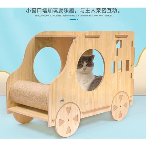 New solid wood cat kennel Dog Kennel Four Seasons General purpose car cat bed cat house cat scratching post cat climbing frame