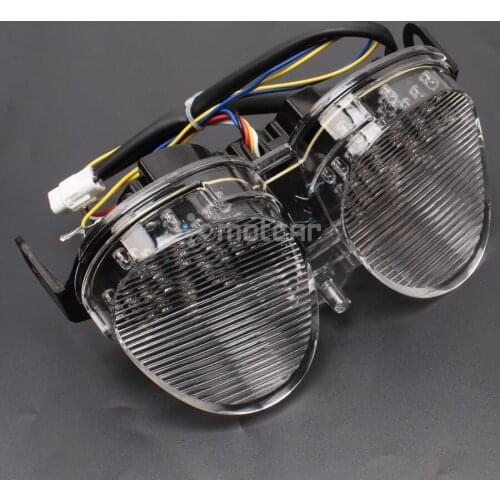 Clea LENS Integrated LED Park Brake Tail Light Turn Signal Brake Amber + Red Tail Light For Yamaha YZF 600 R6 2001 2002