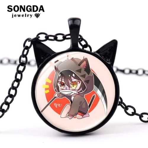 Angels of Death Kawaii Cat Ear Pendant Necklace Isaac Foster Zack Rachel Gardner Ray Cosplay Long Chain Necklace for Fans