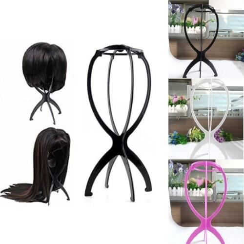 Wigs Stand Portable Foldable Wig Holder Support Display Stand Hair Accessories