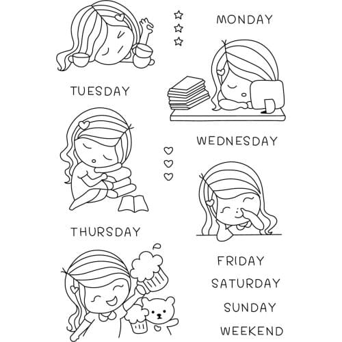 Girl and boy Transparent Clear stamps and metal cutting dies