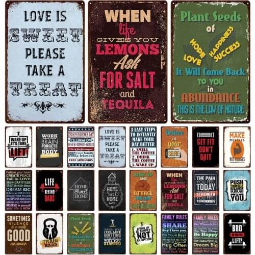 Bar Slogan Stick To What You Are Going To Do and Work Hard for it Dormitory Decoration Study Room Listing Metal Brand Decoration