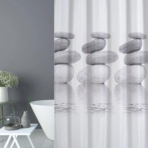 3D Print Waterproof Bathroom Curtain Real Thicken Coating Process Shower Curtain High Quality Fabrics Shower Decoration