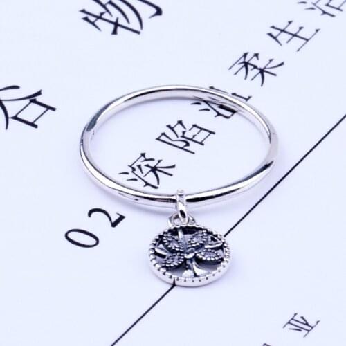 2019 Fashion Original 925 Sterling Silver Dangling Family Tree Ring For Women Resizable Wedding Engagement Rings DropShipping