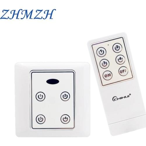 ZHMZH 4 Output Spirit 86 Style Infrared Ray Teleswitch Remote Switch for Exhibition or Gallery Switch Panel 2 In 1 AC220V