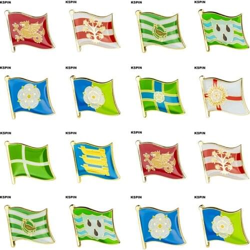 Flag Laple Pin Badge Brooch WESSEX WESTMORELAND WILTSHIRE Worcestershire YORKSHIRE YORKSHIRE EAST RIDING