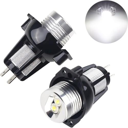 1Pair/2pcs Super Bright White Car Angel Eyes light 12v 6000k 10w LED Angel Eyes Bulb CANBUS Headlight For BMW E90 E91 3 Series