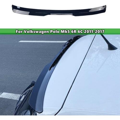 Rear Spoiler Trunk Splitter For VW Volkswagen Polo Mk5 6R 6C 2011-2017 Exterior Upper Bumper Lip Tail Wing