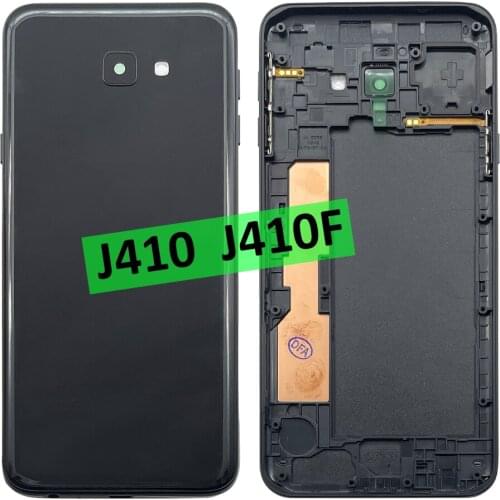 10PCS For Samsung Galaxy J4 Core SM-J410 Rear Back Battery Cover With Lens And Side Key Button Door Housing Case