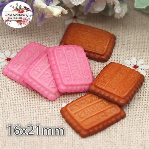 10PCS cookies biscuit Dessert Resin Flat back Cabochon Miniature food Art Supply Decoration Charm