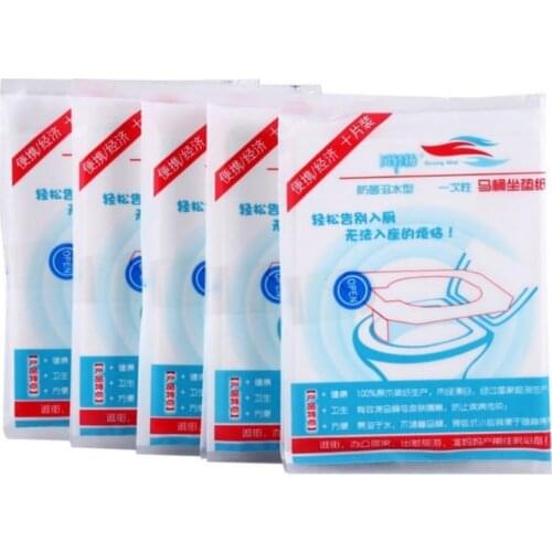 10pcs/Bag Disposable Hygiene Toilet Seat Cover Mat 100% Waterproof Toilet Paper Pad For Travel Camping Bathroom Accessiories