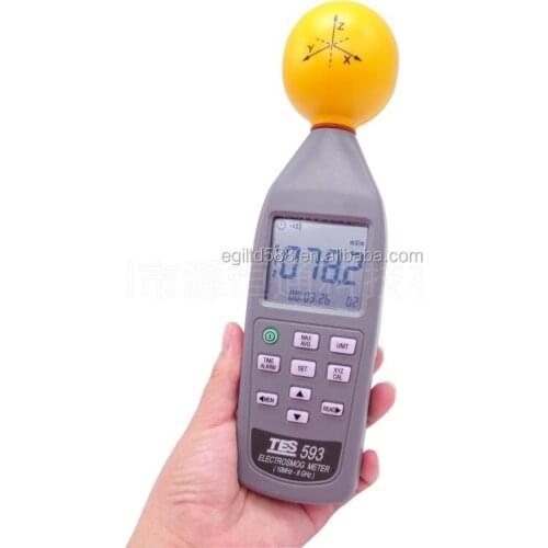 100% Original New Made in Taiwan TES-593 EMF Meter Triaxial Data Logger The Electromagnetic Radiation Detector + Fast Shipping