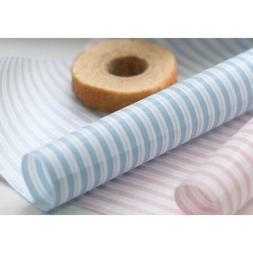 100pcs Pink blue stripes Coating Paper For Sandwich Packaging,Food Candy Wrapping Paper, 29x29cm Oil proof paper