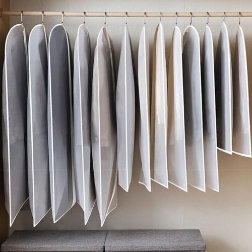 12pcs Hanging Garment Bags Lightweight Clear Clothes Cover Full Zipper Suit Bag for Closet Storage P31E