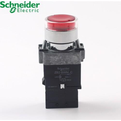 220V) LED light with contact button base self-reset normally open ZB2BWM31C+ZB2BZ21C green Red