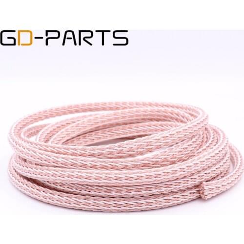 3.28ft/1meter 12TC High Purity PTFE OCC Wire Speaker Cable Power Cord For Speaker Amplifier CD DVD Player Turntable 24 cores