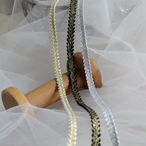 3 Meters Venice Gold Silver Black Lace Applique Trim Braided Gold Sewing Trims Crafts Performance Stage Scrapbooking Accessories